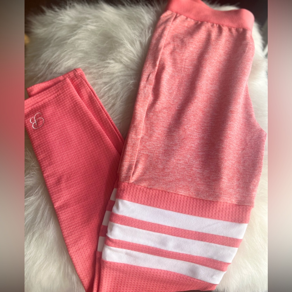 Bombshell Coral Thigh High Leggings. Size S.